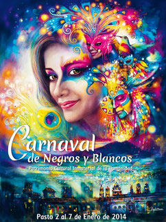 Afiche de los Carnavales de Negros y Blancos 2014