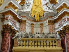 Pfingstwunder, Maria und die Apostel auf dem Balkon, Abteikirche Ebrach