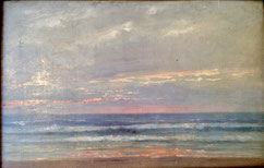 De la rocca Huile sur panneau vue Océane Galerie Bassam Bordeaux Cap Ferret