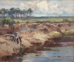 Marius Gueit Huile sur panneau Bassin d'Arcachon Galerie Bassam Bordeaux Cap Ferret
