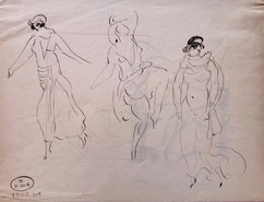 Georges De Sonneville Encre sur papier Galerie Bassam Bordeaux Cap Ferret