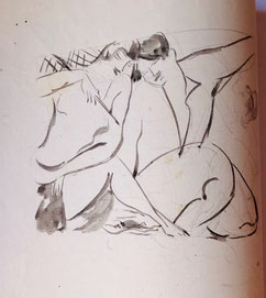 Georges De Sonneville Encre sur papier Galerie Bassam Bordeaux Cap Ferret