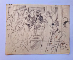 Georges De Sonneville Encre et crayon sur papier Galerie Bassam Bordeaux Cap Ferret