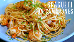 Espagueti con camarones