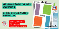 Gestion de conflit acitivités jeux gartuits. Université de paix. CNV. Violence. Communication. 35 fiches d'activités gratuites. PDF GRATUIT. Yasmine Dogot.