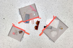 3er Set Netztaschen mit Utensilien