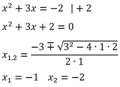 Beispiel für das Lösen von quadratischen Gleichungen