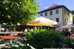 Un cadre vert dans les Biergarten de l'englischer Garten