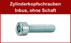 Metallschrauben mit Zylinderkopf mit Innensechskant (Inbus), verzinkt, ohne Schaft, mit Vollgewinde