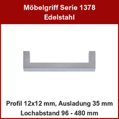 Möbelgriff; Gehrungsgriff Edelstahl