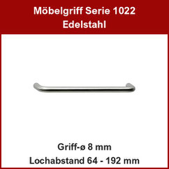 Möbelgriff; Bügelgriff Edelstahl ø 8 mm