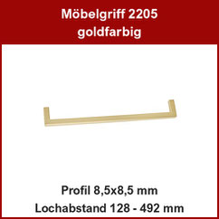Möbelgriff goldfarbig; Gehrungsgriff