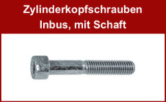 Metallschrauben mit Zylinderkopf mit Innensechskant (Inbus), verzinkt, mit Schaft, mit Teilgewinde