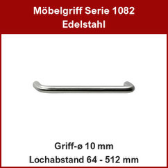 Möbelgriff; Bügelgriff Edelstahl ø 10 mm