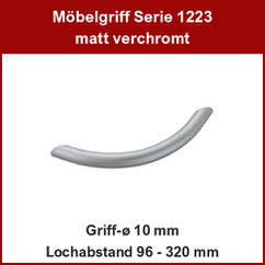 Möbelgriff matt verchromt; Segmentbogengriff ø 10 mm