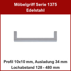 Möbelgriff; Gehrungsgriff Edelstahl