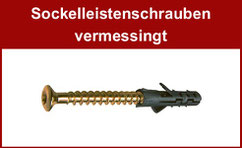 Fussleistenschrauben; Sockelleistenschrauben mit Linsensenkkopf, vermessingt, Torx-Antrieb, mit vormontiertem Nylondübel ø 5 mm