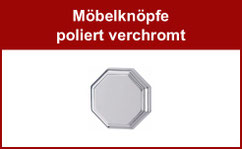 Möbelknöpfe poliert verchromt
