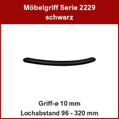 Segmentbogengriff schwarz ø 10 mm