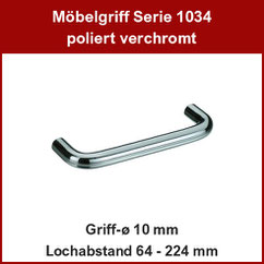 Bügelgriff poliert verchromt ø 10 mm