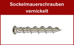 Sockelmauerschraube vernickelt, Linsensenkkopf, Torx