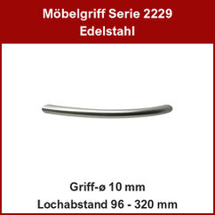 Möbelgriff; Segmentbogengriff Edelstahl ø 10 mm