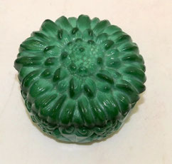 Curt Schlevogt Gablonz Tschechien Deckeldose Malachit Glas Sonnenblume Ø10,5 cm, € 99,00