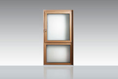 Passiv Fenster  Eiche - farblos   Innenansicht