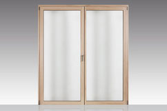 Holz-Alu-Balkontür Classic modern - Fichte farblos / Innenansicht