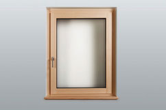 Holz-Alu-Fenster Modern - Fichte farblos   Innenansicht