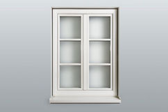 Holz-Alu-Fenster Classic  verkehrsweiss RAL 9016/ Aussenansicht