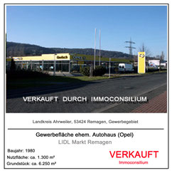 53424 Remagen ahrweiler lidl discounter supermarkt kapitalanlage projektentwicklung autohaus opel gerlach vertrieb verkauf gewerbeimmobilie immoconsilium makler 