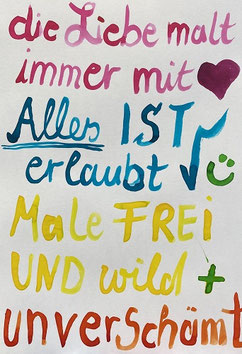 Plakat mit den regeln für das Heilsame Intuitive Malen