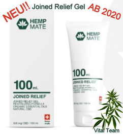 Joint Relief Gel CBD für Gelenk & Haut Kosmetiklinie HempMate Partner Vital Team