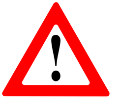 Nebenwirkungen von den Opticalm Augentropfen, Ausrufezeichen als Symbol