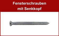 Fensterschrauben mit Senkkopf, verzinkt, Torx-Antrieb