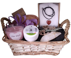 Geschenkkorb "Energie & Gleichgewicht, roter Jaspis, Bergkristall und natürliche Aromen für inneres Gleichgewicht, € 44,70 
