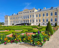 Rundāle Palace in Latvia viewed from French garden