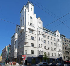 White Art Nouveau building in Riga