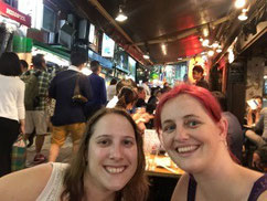 Carol and I at a yakitori restaurant in Ueno, Tokyo