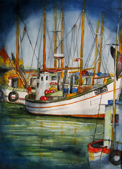 © Odenthal "Fischerboote im Hafen"