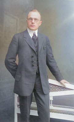 Ewald Rosenbaum, Vater von Gertraude Hagemeister (koloriert, Foto privat)