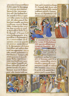 Rixes à Paris entre étudiants et bourgeois (1230) - Paris, BnF, ms. fr.2829 f°11v°. Temple de Paris