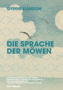 Auf dem Cover von "Die Sprache der Möwen" sind der Horizont des Meeres und 2 fliegende Möwen zu sehen.