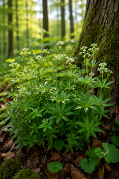 Waldmeisterpflanze im Wald stehend