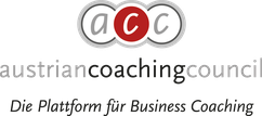 Logo in Kleinbuchstaben (acc steht für die Plattform für Business Coaching)
