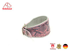 Windhundhalsband in Pythonoptik in pink