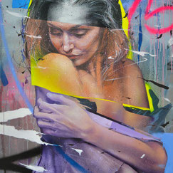 GRAFFMATT - Artiste peintre art tableau peinture portrait femme nue œuvre toile grand format géant graffiti