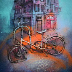 Faubourg Montmélian peinture art scène urbaine ville chambéry savoie tableau urbain rue streetart galerie d'art chambery savoie lyon grenoble