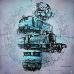 GRAFFMATT - oeuvre d'art contemporain la rotonde de chambéry gare sncf train savoie locomotive histoire peinture chambery 